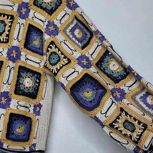 Peruvian Connection Handmade Pima Cotton Knit Cardigan Size Small - Picture 7 of 13